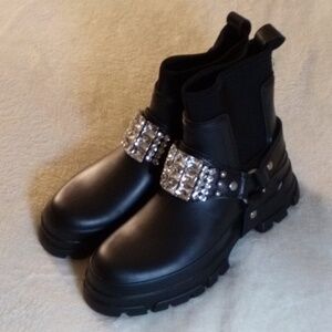 KARL LAGERFELD BLACK BLING BOOTS WOMENS SIZE 7 NEW!!